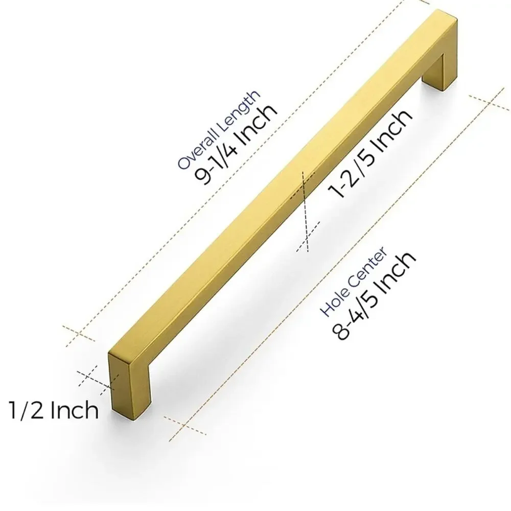 3 NEW Brushed Brass Gold over Stainless Steel Cabinet Pulls Door Handle Hardware